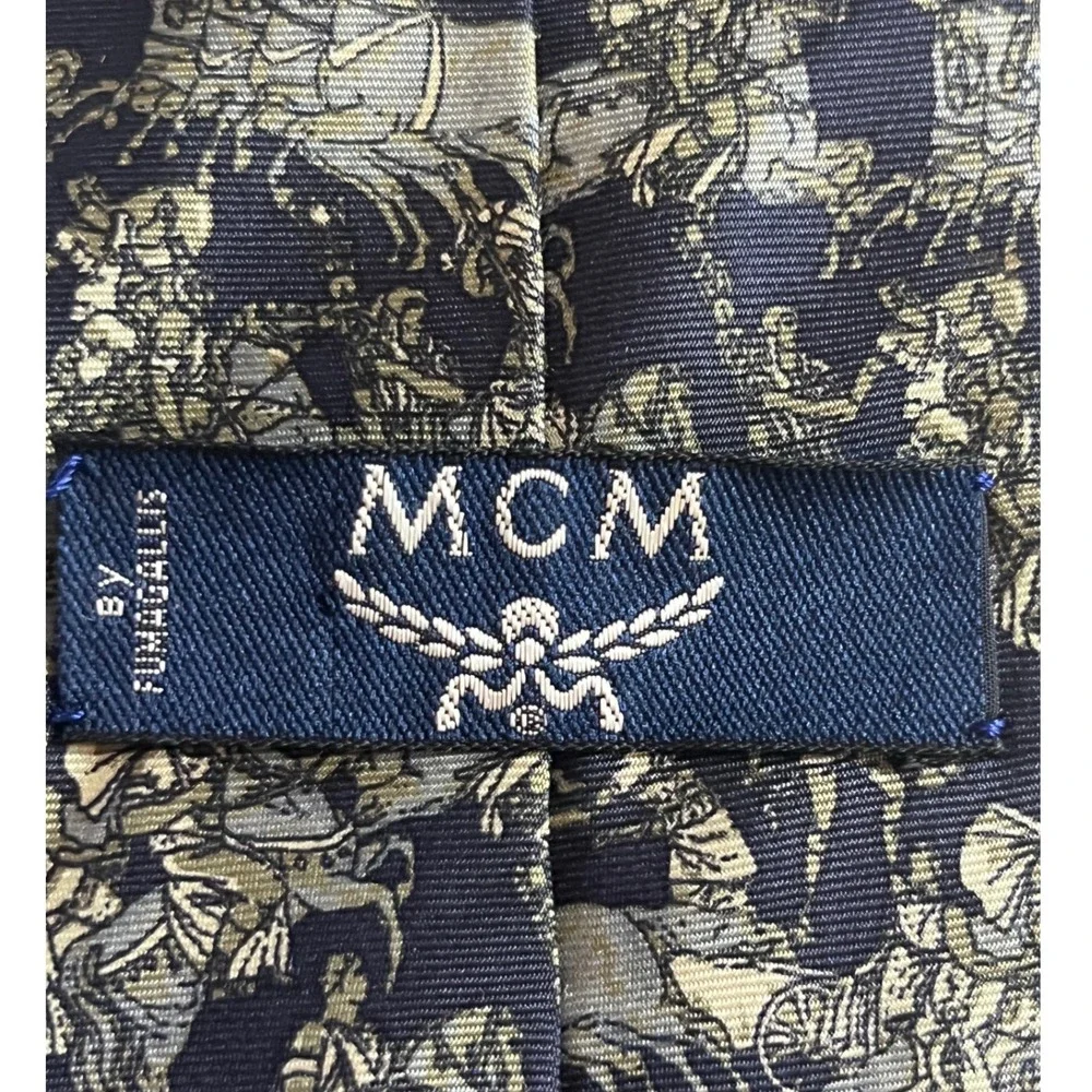 Vintage MCM by Fumagalli's Silk Tie - Classical Horsemen Print - Italy